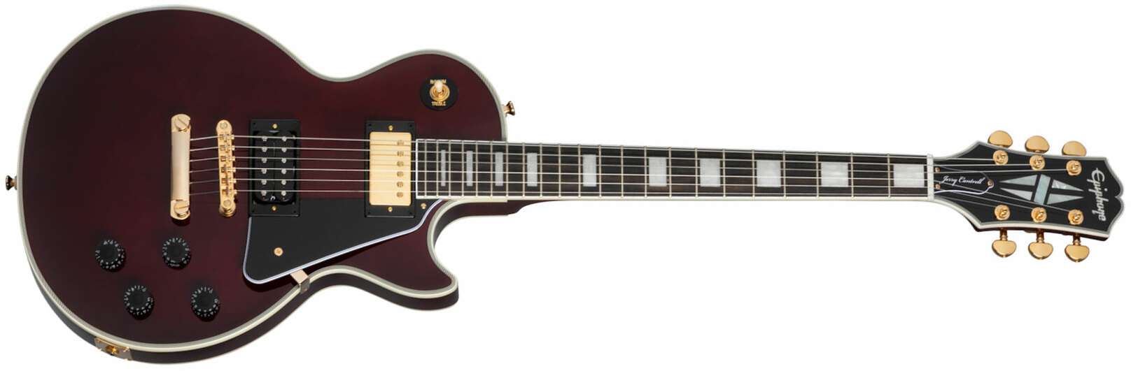Epiphone Jerry Cantrell Les Paul Custom Wino Signature 2h Ht Eb - Wine Red - Single cut electric guitar - Main picture