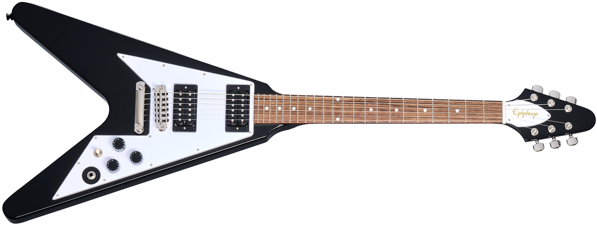 Epiphone Kirk Hammett Flying V 1979 Signature 2h Gibson  Ht Rw - Ebony - Signature electric guitar - Main picture