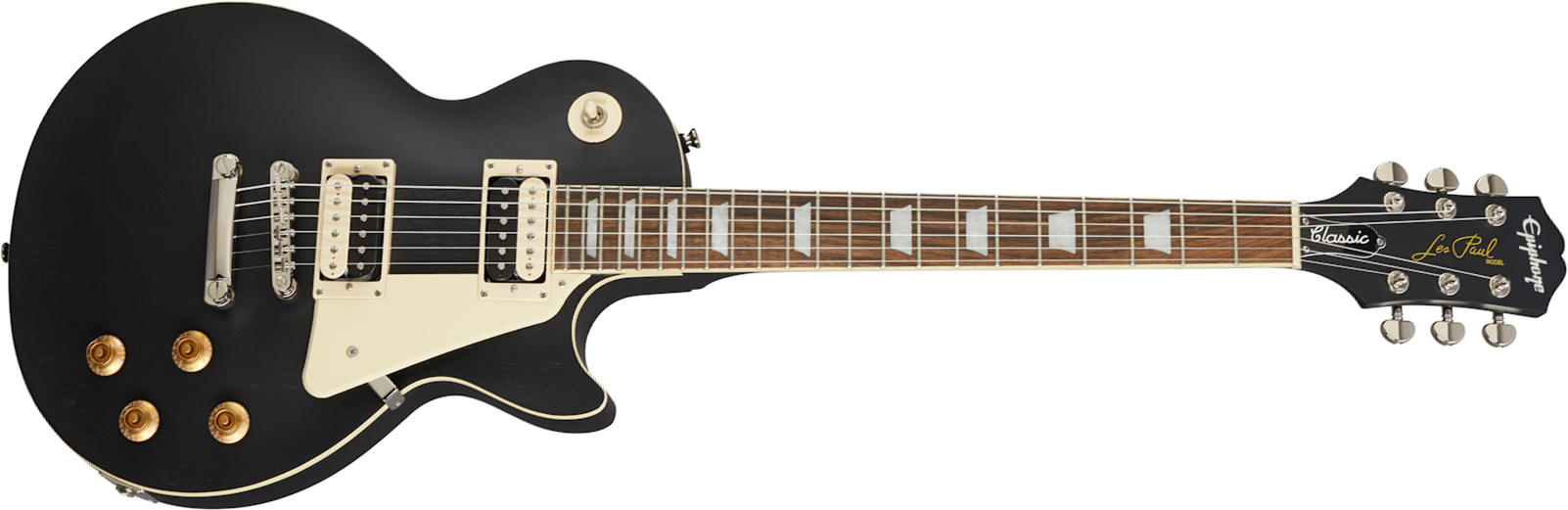 Epiphone Les Paul Classic Worn 2020 Hh Ht Lau - Worn Ebony - Single cut electric guitar - Main picture