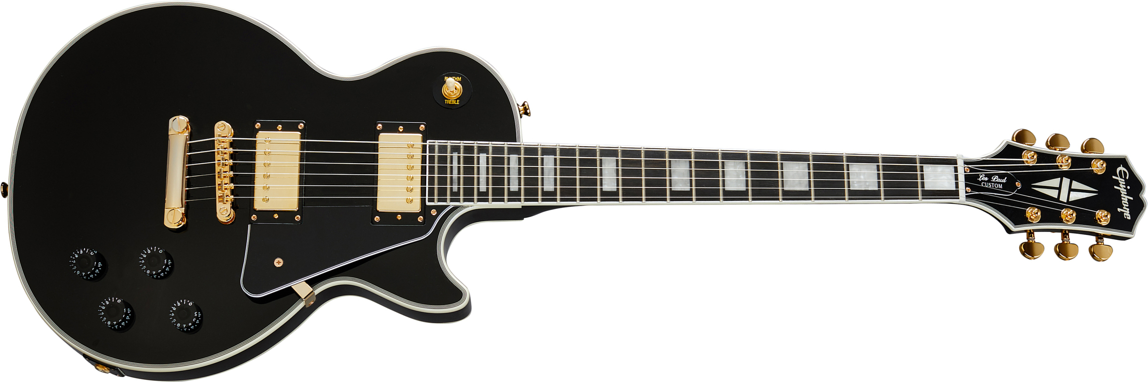 Epiphone Les Paul Custom 2h Ht Eb - Ebony - Single cut electric guitar - Main picture