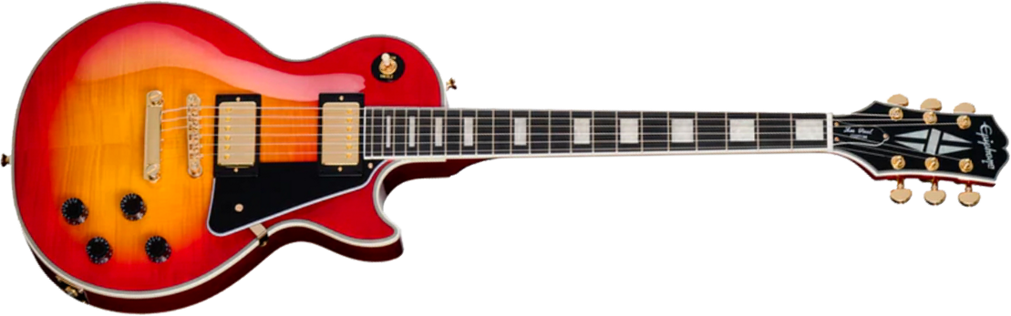 Epiphone Les Paul Custom Ibg Ltd 2h Ht Eb - Heritage Cherry Sunburst - Single cut electric guitar - Main picture