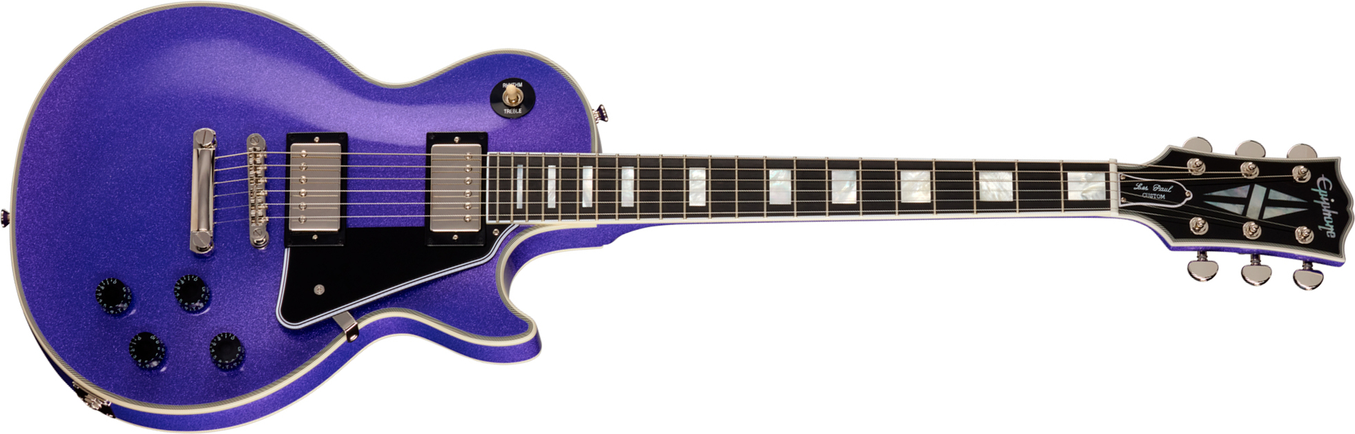 Epiphone Les Paul Custom Igc 2h Gibson Ht Eb - Amethyst Sparkle - Single cut electric guitar - Main picture