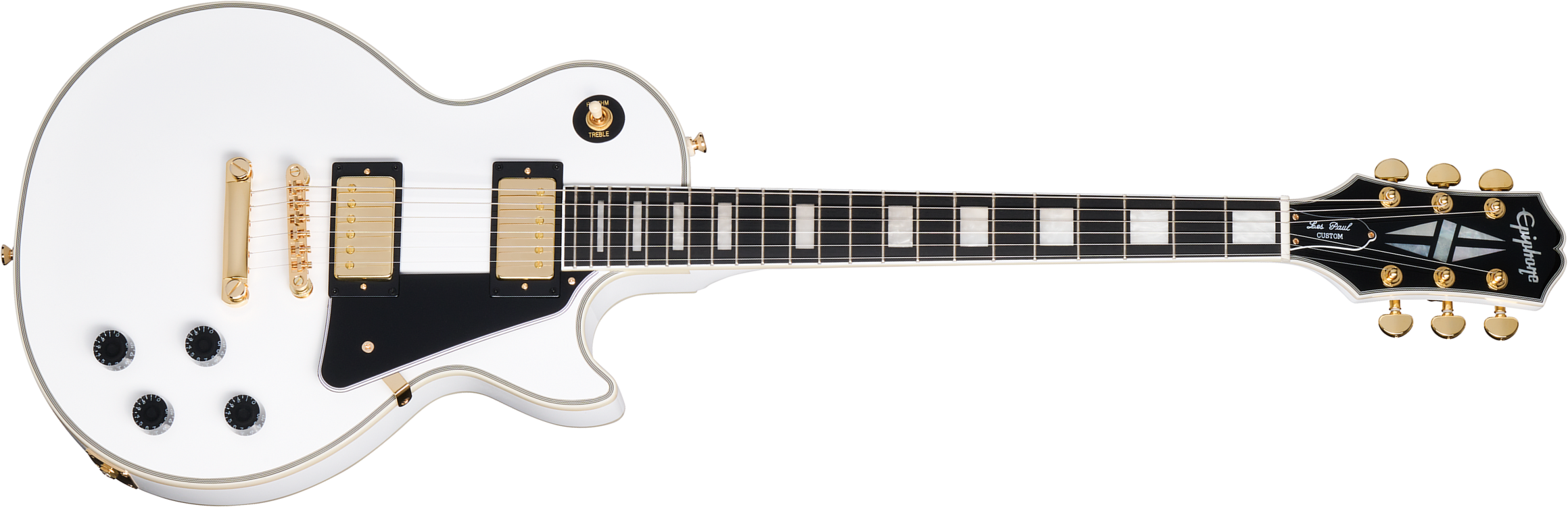 Epiphone Les Paul Custom Insp. By Gibson Original 2h Ht Eb - Alpine White - Single cut electric guitar - Main picture