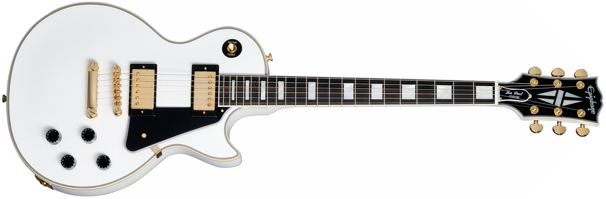 Epiphone Les Paul Custom Inspired By 2h Ht Eb - Alpine White - Single cut electric guitar - Main picture