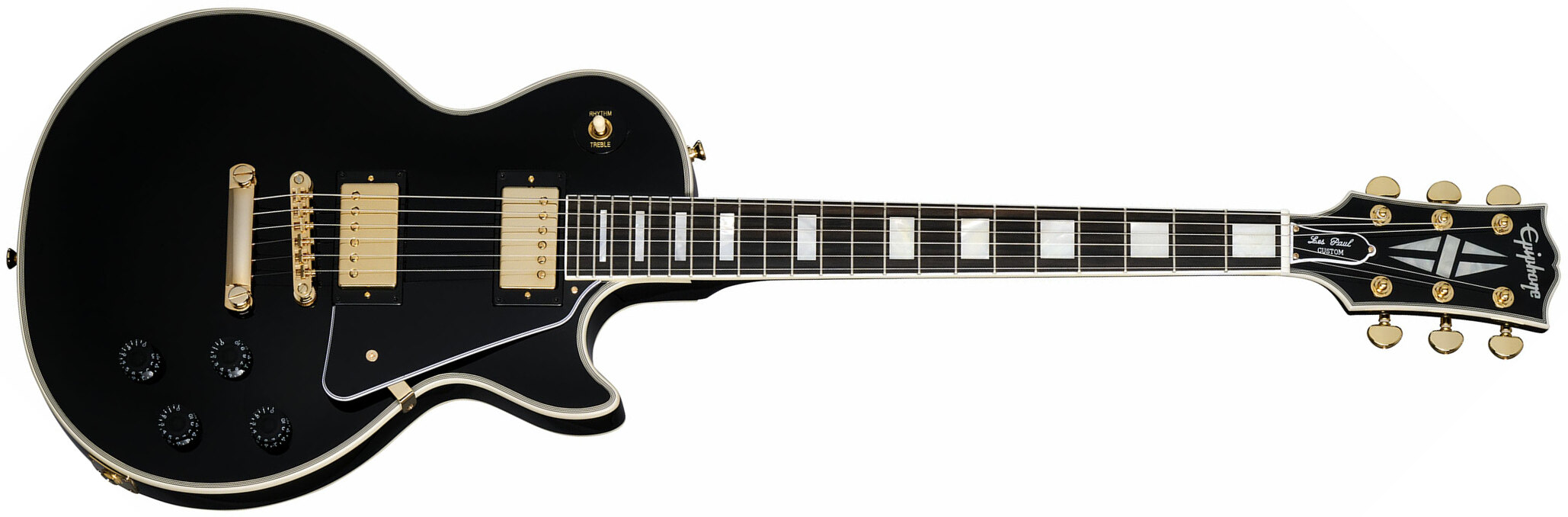 Epiphone Les Paul Custom Inspired By 2h Ht Eb - Ebony - Single cut electric guitar - Main picture
