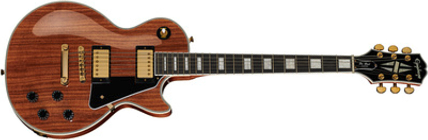Epiphone Les Paul Custom Koa 2h Ht Eb - Natural - Single cut electric guitar - Main picture