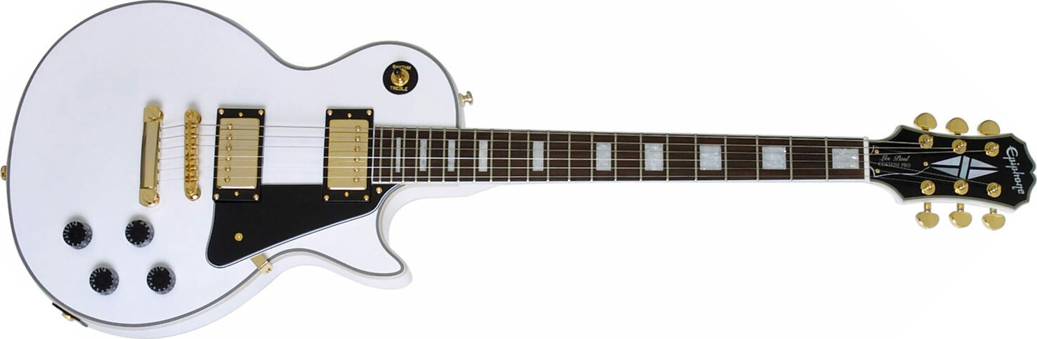 Epiphone Les Paul Custom Pro Gh - Alpine White - Single cut electric guitar - Main picture