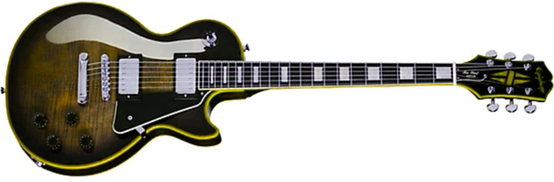 Epiphone Les Paul Custom Widow Ibg 2h Ht Eb - Yellow Burst - Single cut electric guitar - Main picture
