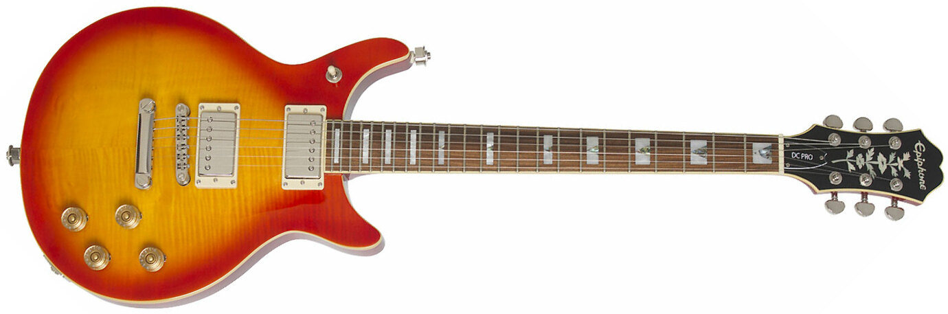 Epiphone Les Paul Dc Pro 2019 2h Ht Pf - Faded Cherry Burst - Double cut electric guitar - Main picture