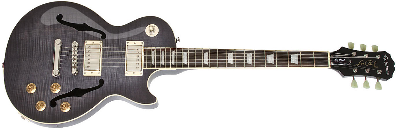 Epiphone Les Paul Es Pro 2016 - Trans Black - Semi-hollow electric guitar - Main picture