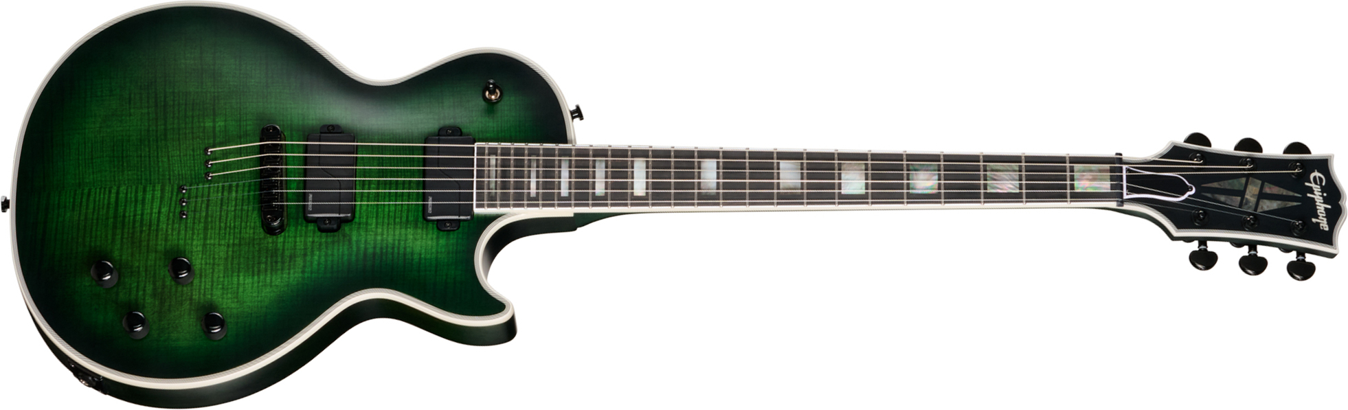 Epiphone Les Paul Prophecy Modern 2h Fishman Fluence Ht Eb - Forest Phantom Satin - Single cut electric guitar - Main picture