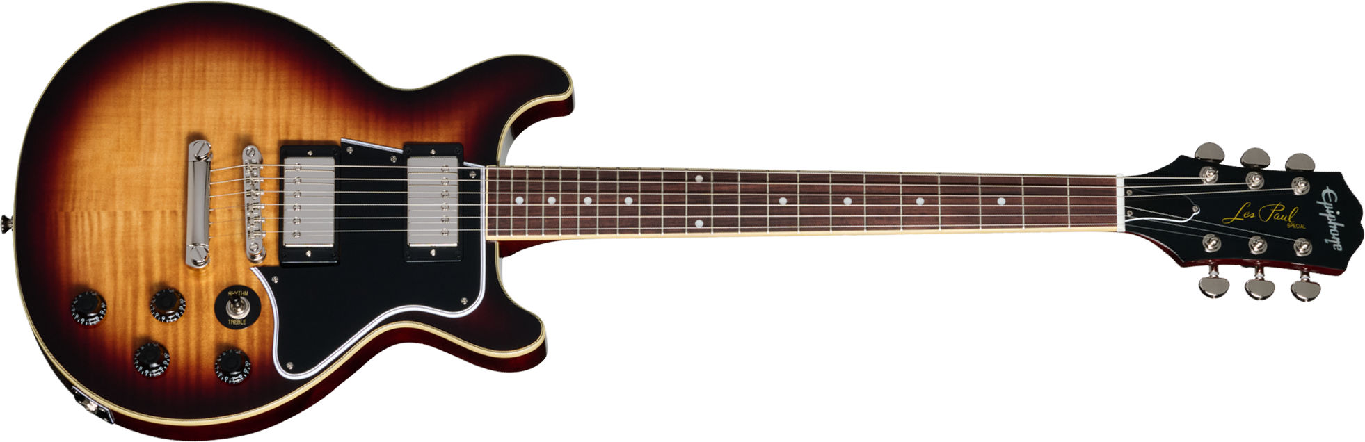 Epiphone Les Paul Special Double Cut Figured Ibg Dc 2s P90 Ht Rw - Bourbon Burst - Double cut electric guitar - Main picture