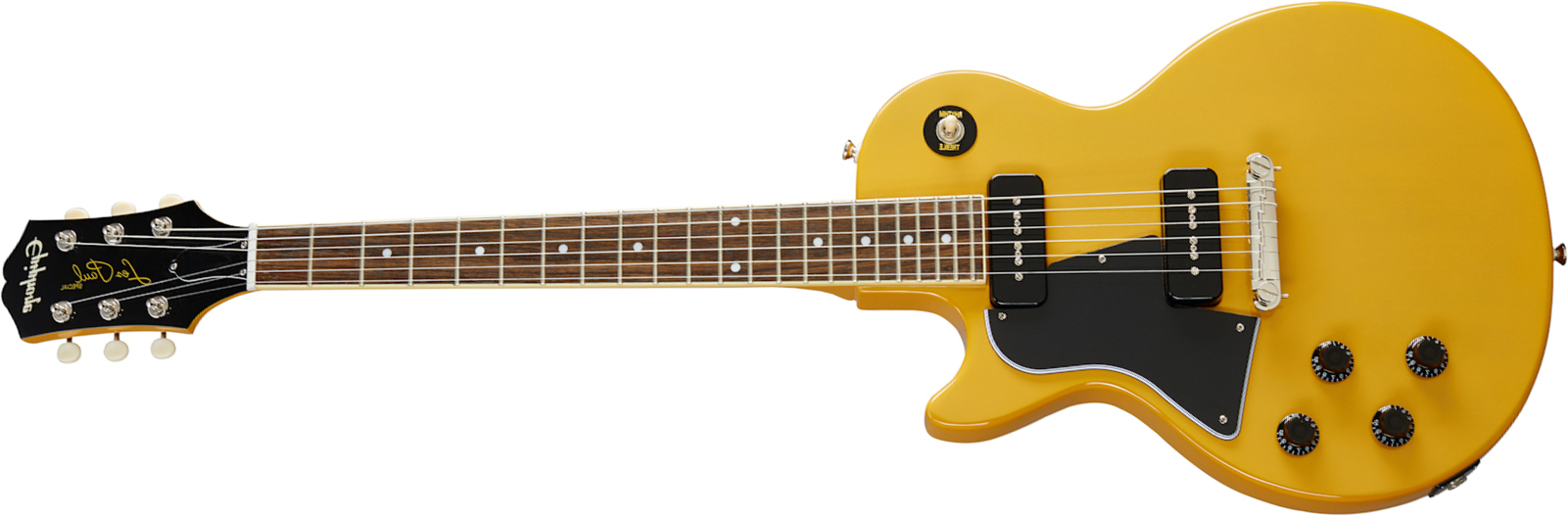 Epiphone Les Paul Special Lh Original Gaucher 2s P90 Ht Lau - Tv Yellow - Left-handed electric guitar - Main picture