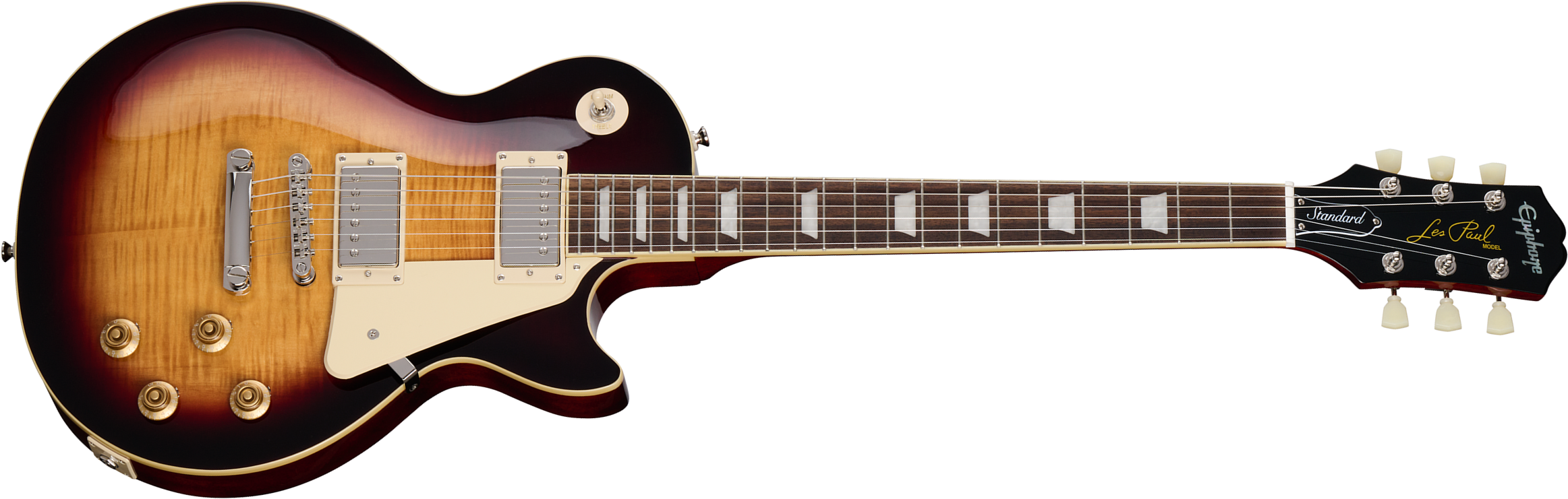 Epiphone Les Paul Standard 50s Figured Insp. By Gibson 2h Ht Lau - Bourbon Burst - Single cut electric guitar - Main picture