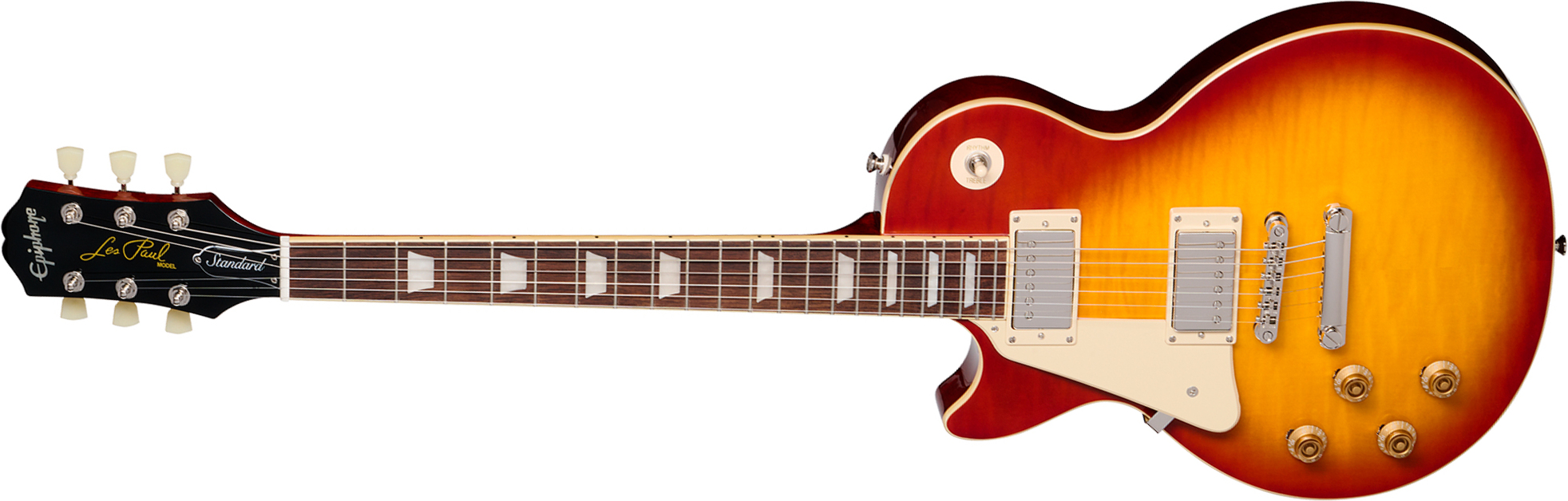 Epiphone Les Paul Standard 50s Figured Lh Ibg Original Gaucher 2h Ht Rw - Washed Cherry Sunburst - Single cut electric guitar - Main picture