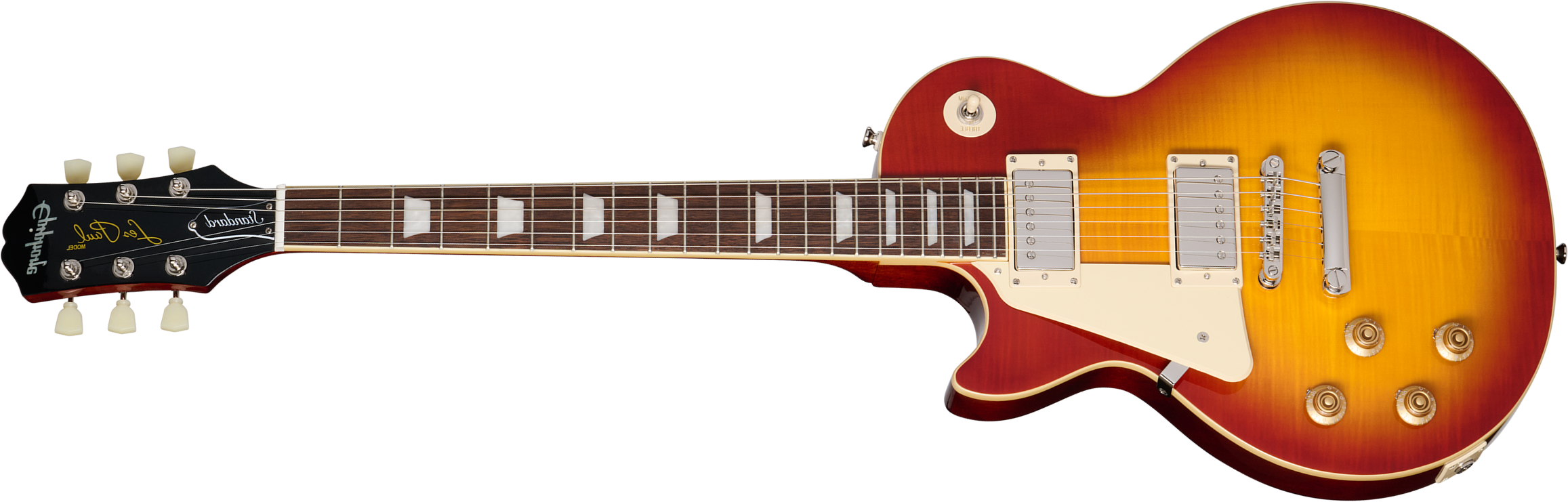 Epiphone Les Paul Standard 50s Figured Lh Insp. By Gibson Gaucher 2h Ht Lau - Washed Cherry Sunburst - Single cut electric guitar - Main picture