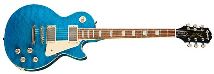 Epiphone Les Paul Standard 60s Quilt Top Ltd Ibg Original 2h Ht Lau - Translucent Blue - Single cut electric guitar - Main picture