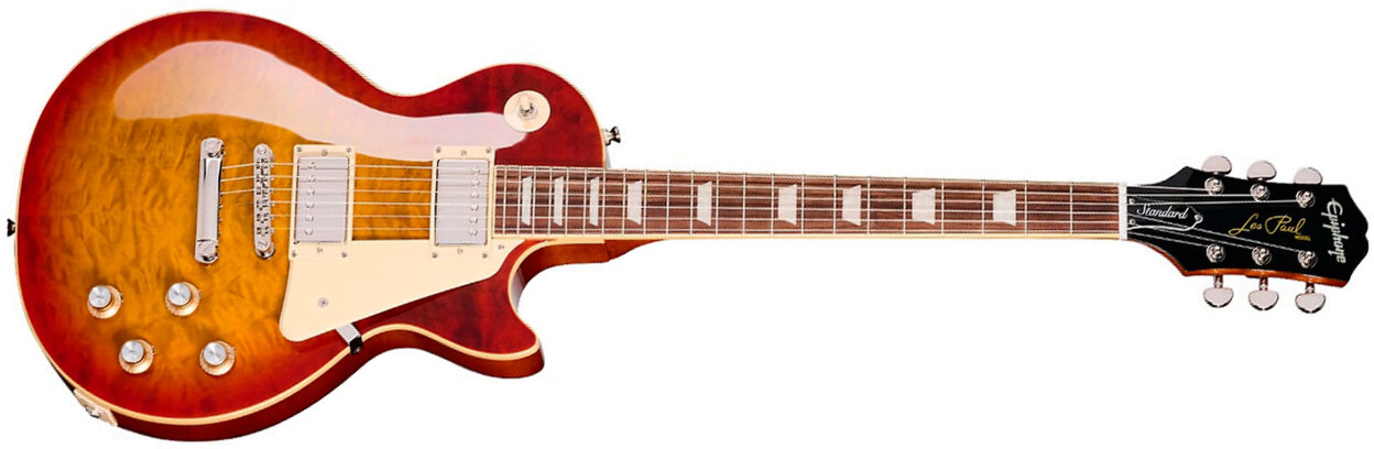 Epiphone Les Paul Standard 60s Quilt Top Ltd Ibg Original 2h Ht Lau - Washed Cherry Sunburst - Single cut electric guitar - Main picture