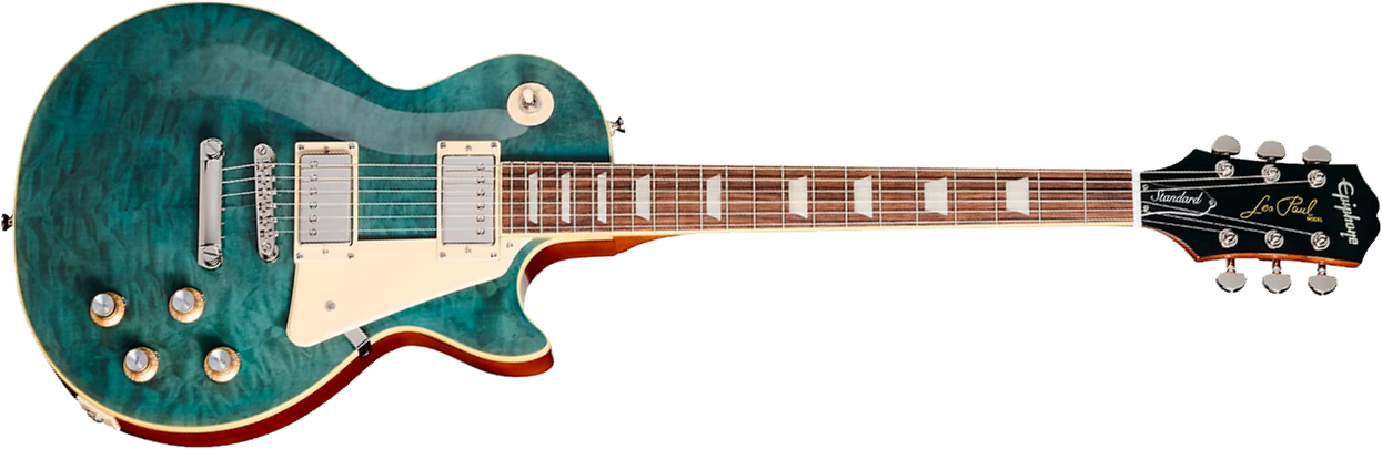 Epiphone Les Paul Standard 60s Quilt Top Ltd Ibg Original 2h Ht Lau - Translucent Blue - Single cut electric guitar - Main picture