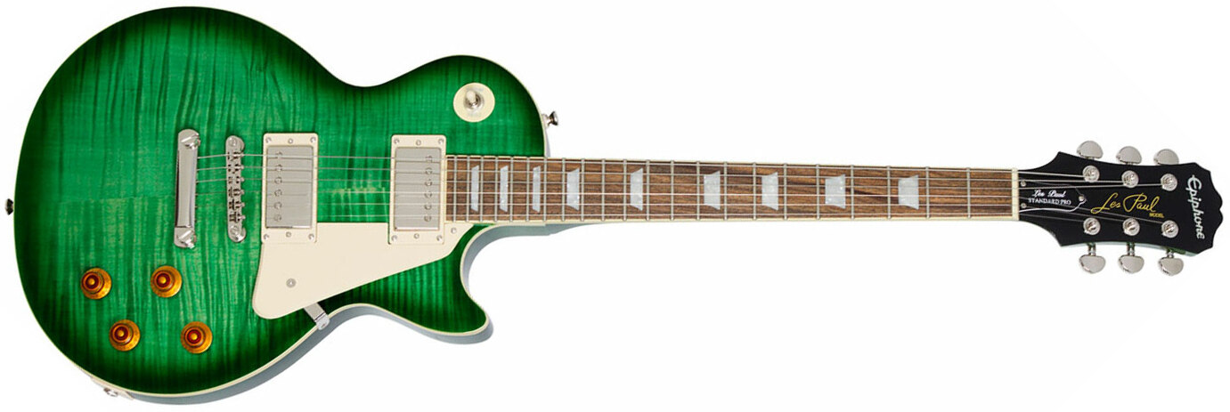 Epiphone Les Paul Standard Plus Top Pro 2018 Hh Ht Pf - Green Burst - Single cut electric guitar - Main picture