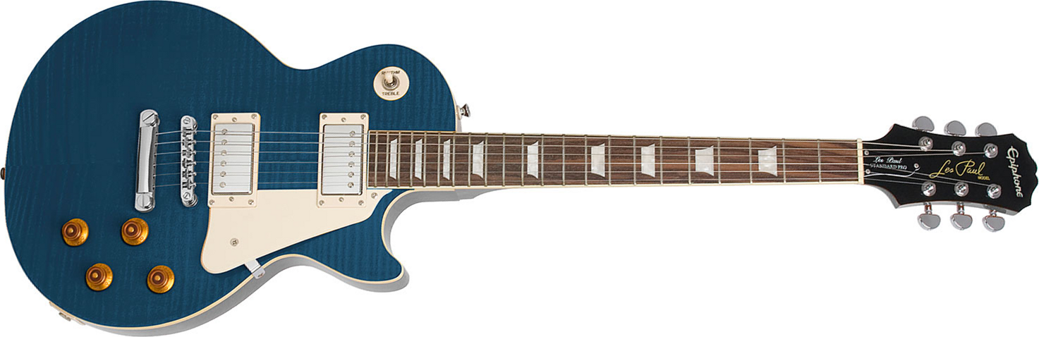Epiphone Les Paul Standard Plus Top Pro Ch - Trans Blue - Single cut electric guitar - Main picture