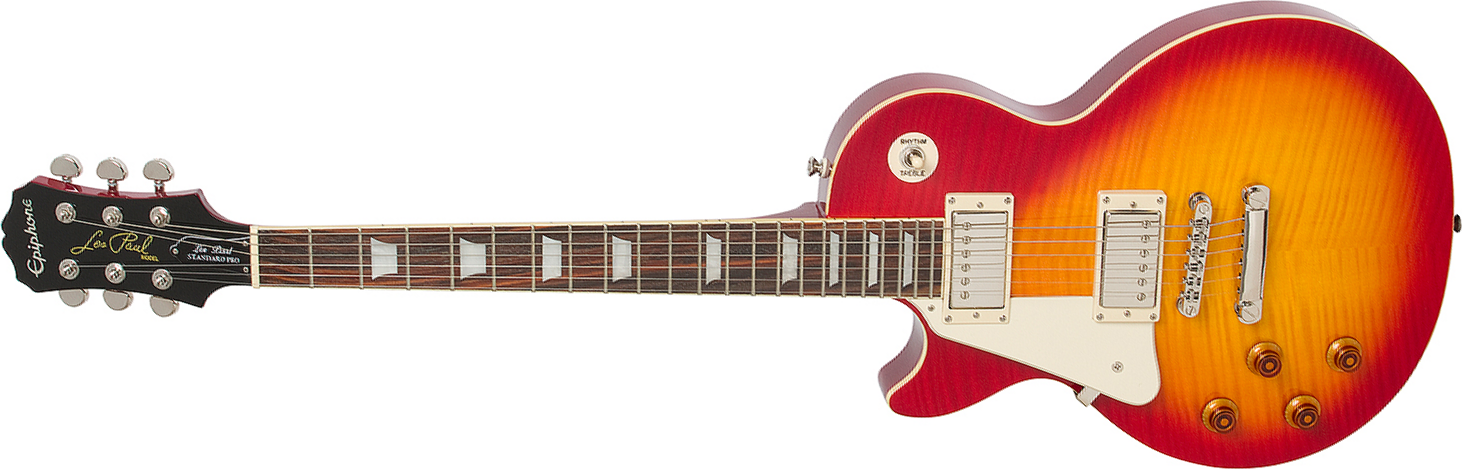 Epiphone Les Paul Standard Plus Top Pro Lh Gaucher Ch - Heritage Cherry Sunburst - Left-handed electric guitar - Main picture