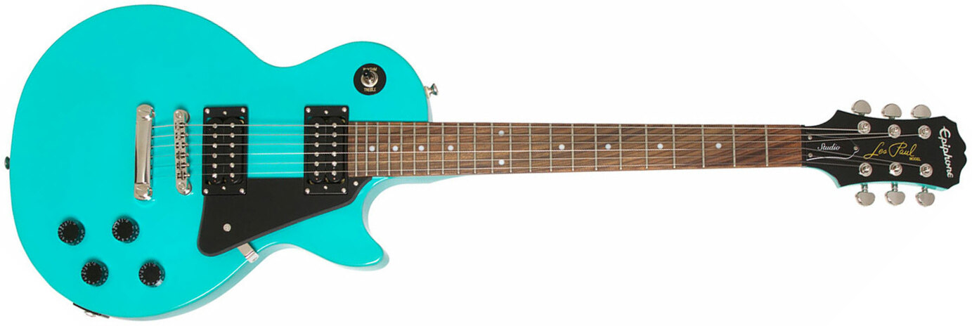 Epiphone Les Paul Studio Hh Ht Pf Ch - Turquoise - Single cut electric guitar - Main picture