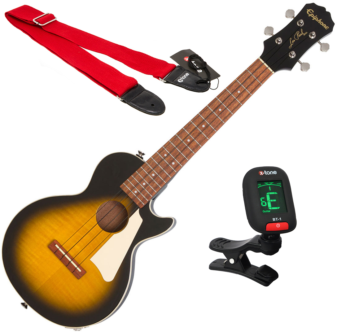 Epiphone Les Paul Acoustic-Electric Tenor Ukulele Outfit Vintage Sunburst 1500000256045