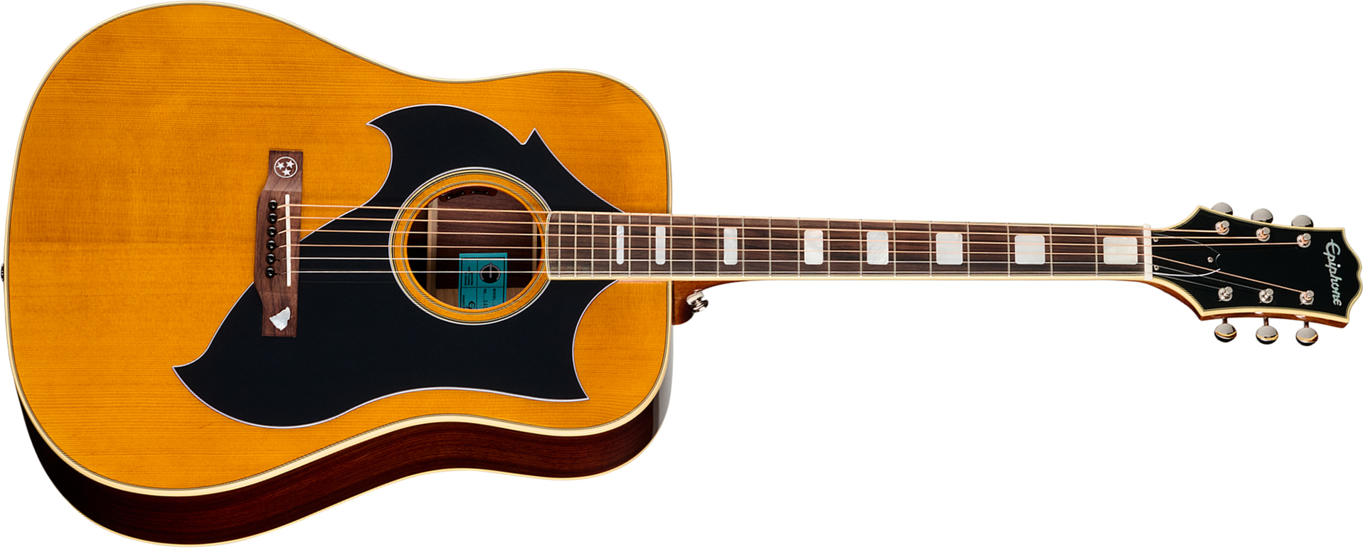 Epiphone Marcus King El Dorado Dreadnought Shsc Epicea Palissandre Rw - Antique Natural - Semi-hollow electric guitar - Main picture