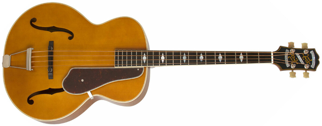 Epiphone Masterbilt Century De Luxe Classic 4-string Acoustic/electric Bass Eb - Vintage Natural - Semi & hollow-body electric bass - Main picture