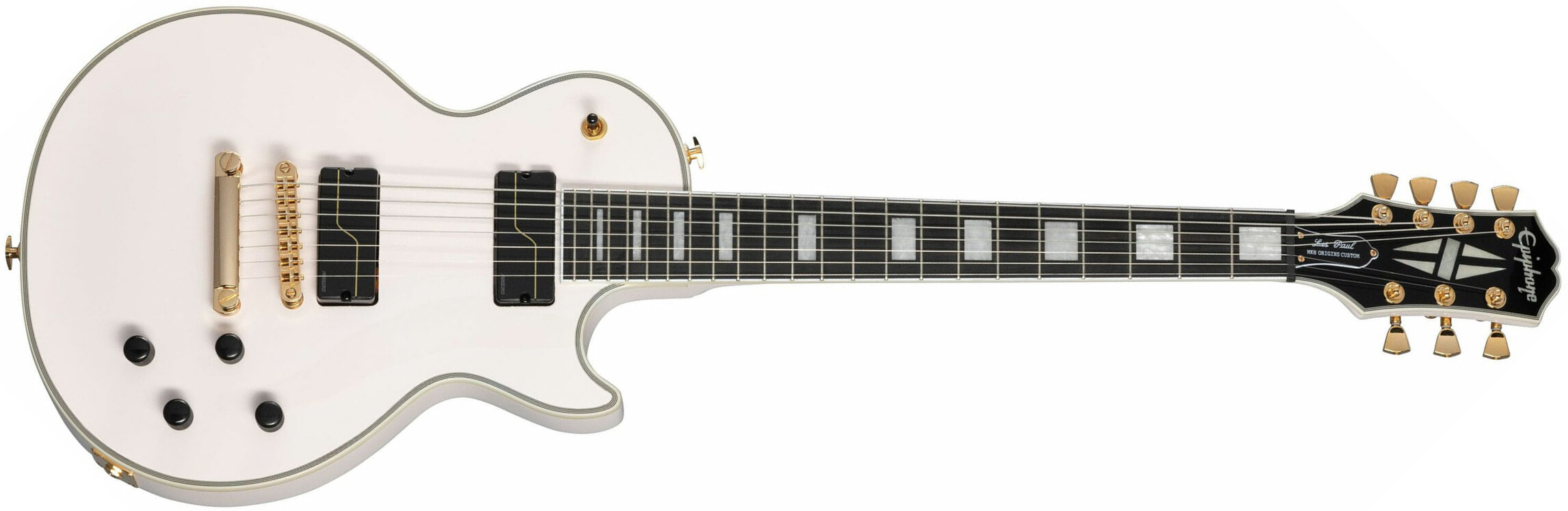 Epiphone Matt Heafy Les Paul Custom Origins 7c Signature 2h Fishman Fluence Custom Ht Eb - Bone White - 7 string electric guitar - Main picture