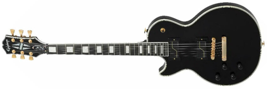 Epiphone Matt Heafy Les Paul Custom Origins Lh Gaucher Signature 2h Fishman Fluence Custom Ht Eb - Ebony - Left-handed electric guitar - Main picture