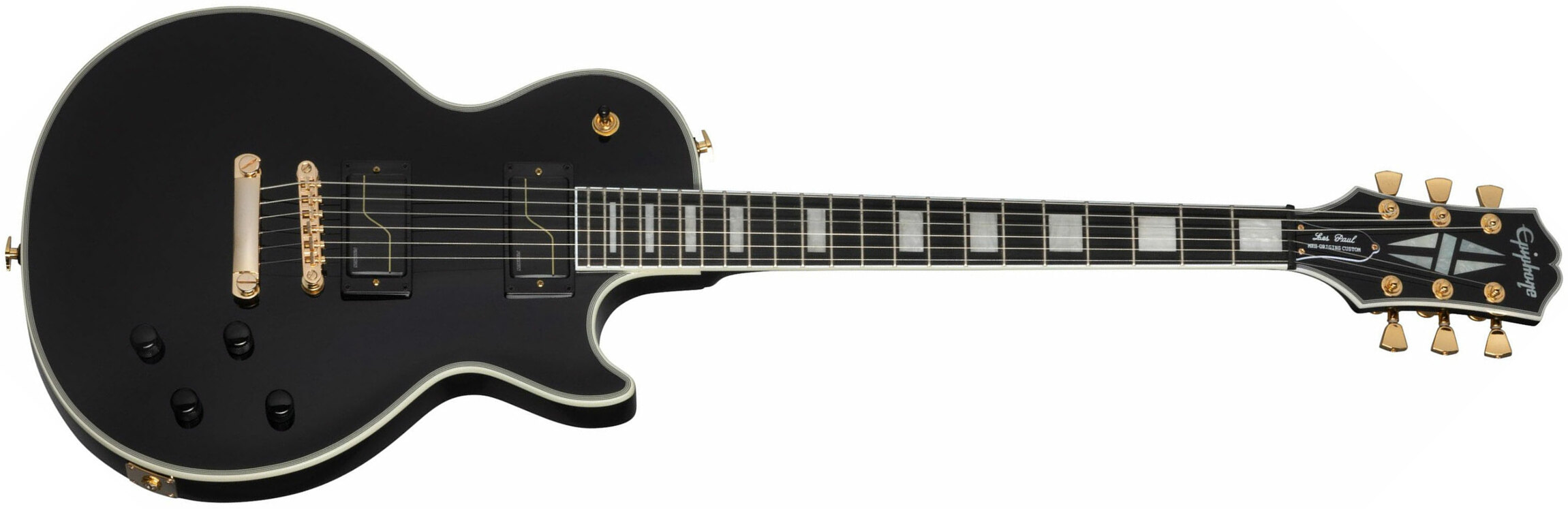 Epiphone Matt Heafy Les Paul Custom Origins Signature 2h Fishman Fluence Custom Ht Eb - Ebony - Single cut electric guitar - Main picture