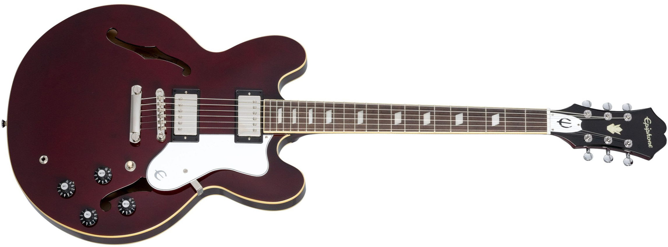 Epiphone Noel Gallagher Riviera 2h Ht Lau +etui - Dark Wine Red - Semi-hollow electric guitar - Main picture