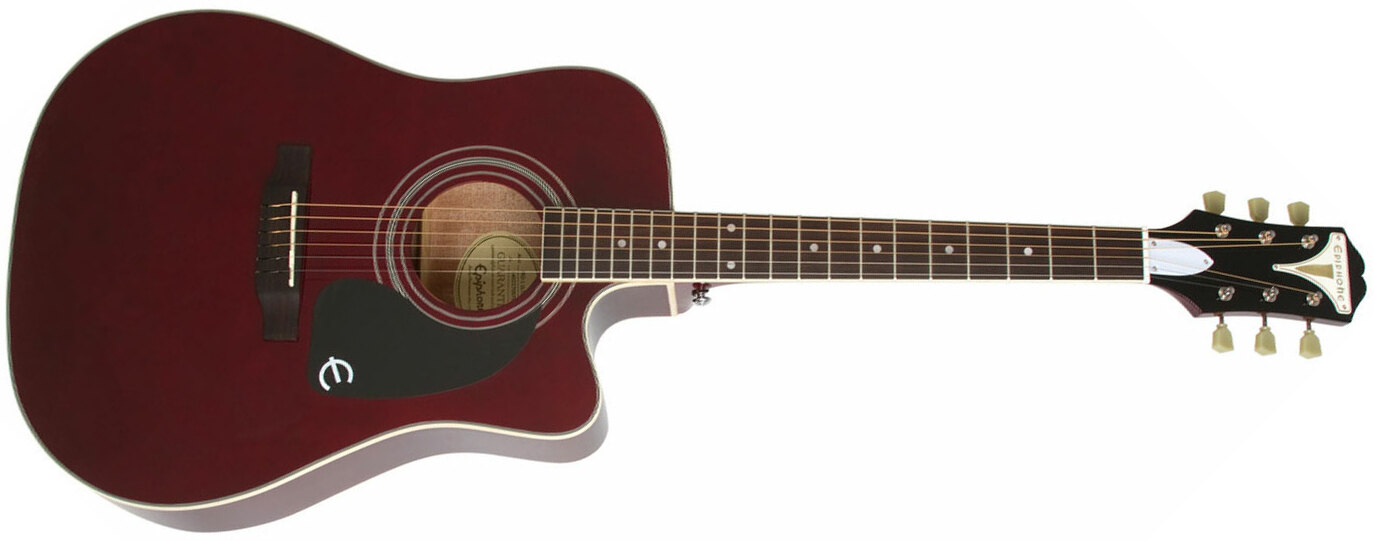 Epiphone Pro-1 Ultra Acoustic Dreadnought Cw Epicea Acajou - Wine Red - Acoustic guitar & electro - Main picture