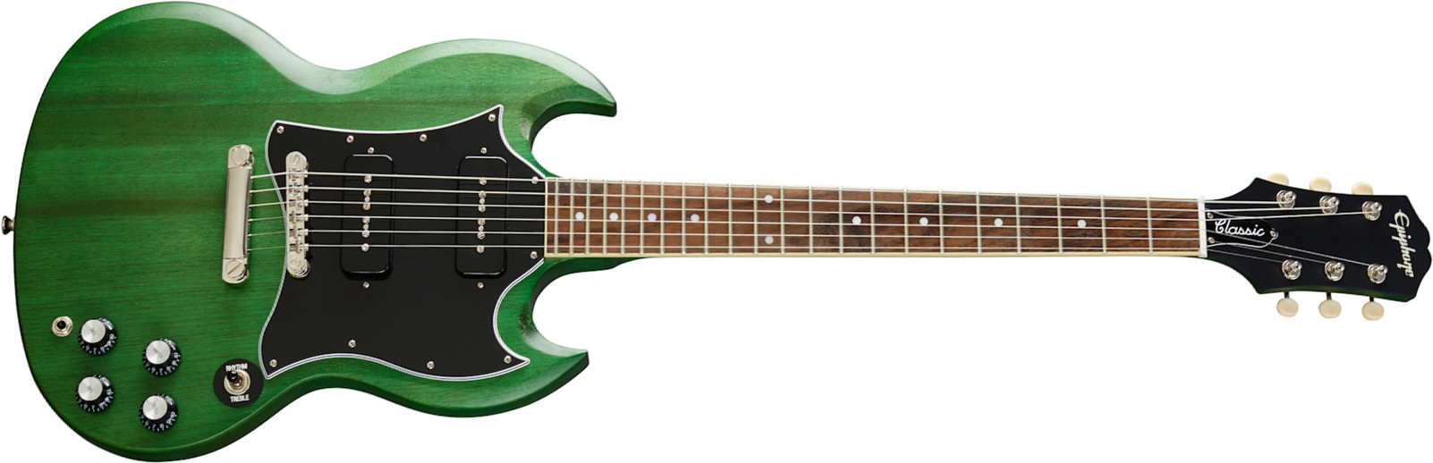 Epiphone Sg Classic Worn 2s P90 Ht Lau - Satin Inverness Green - Retro rock electric guitar - Main picture