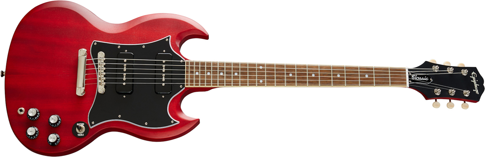 Epiphone Sg Classic Worn 2s P90 Ht Lau - Satin Cherry - Retro rock electric guitar - Main picture