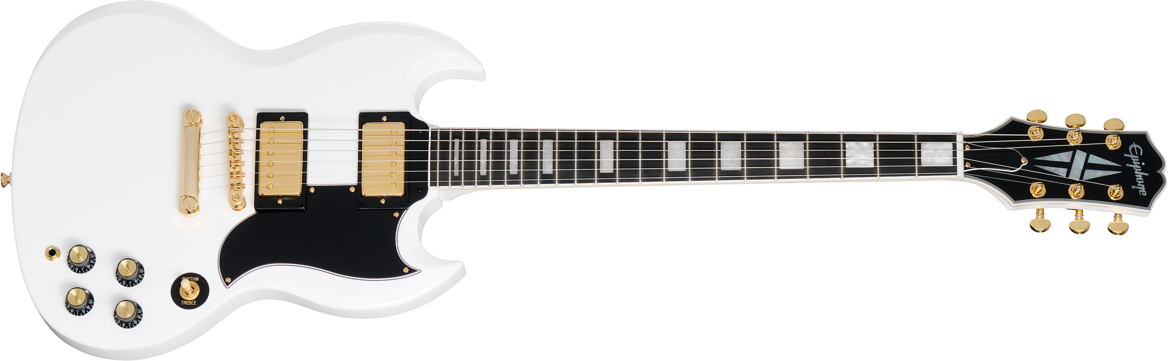 Epiphone Sg Custom Insp. By Gibson 2h Ht Eb - Alpine White - Double cut electric guitar - Main picture