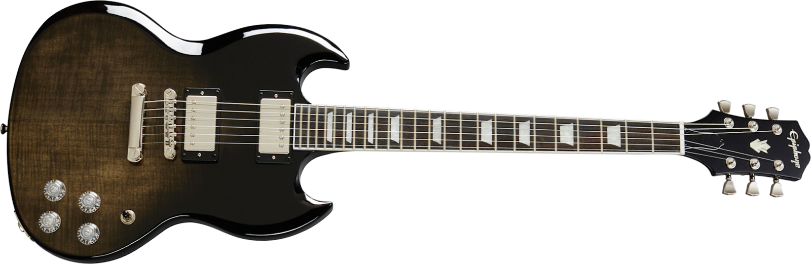 Epiphone Sg Modern Figured 2h Ht Eb - Black Transparent - Double cut electric guitar - Main picture