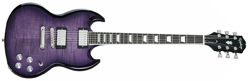 Epiphone Sg Modern Figured Inspired By 2h Ht Eb - Purple Burst - Double cut electric guitar - Main picture