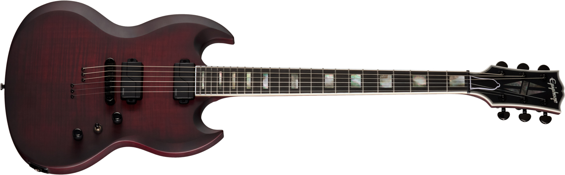 Epiphone Sg Prophecy Modern 2h Fishman Fluence Ht Eb - Crimson Fog Satin - Double cut electric guitar - Main picture