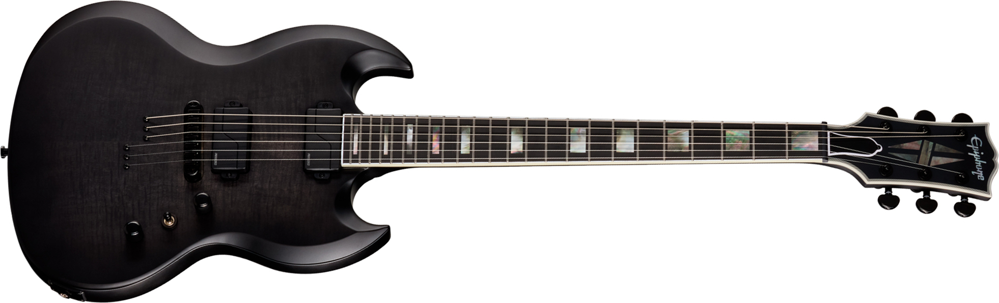 Epiphone Sg Prophecy Modern 2h Fishman Fluence Ht Eb - Obsidian Storm Satin - Double cut electric guitar - Main picture