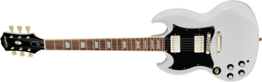 Epiphone Sg Standard Lh Gaucher 2h Ht Lau - Alpine White - Left-handed electric guitar - Main picture