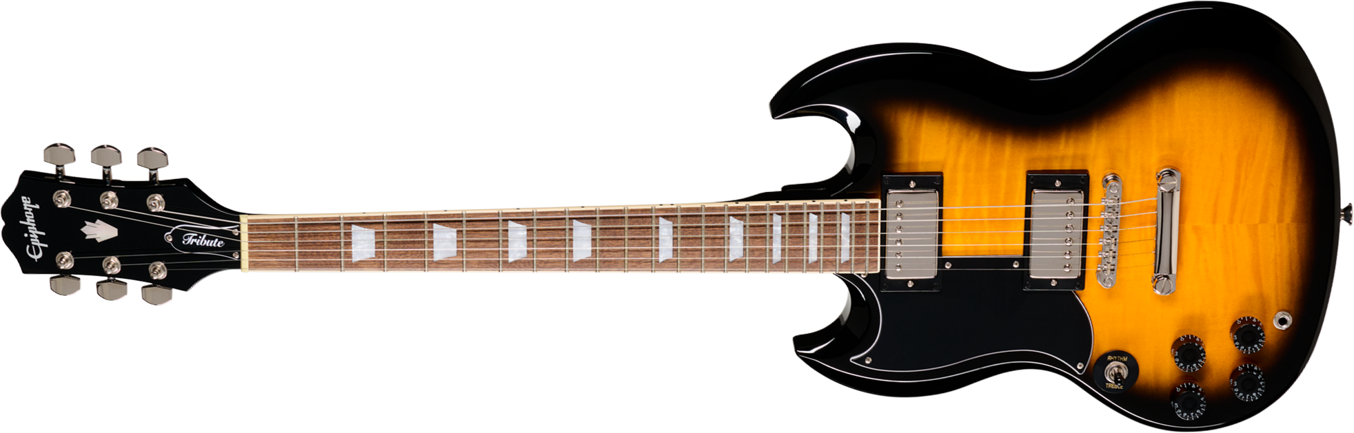 Epiphone Sg Tribute Plus Lh Gaucher Ibg 2h Ht Lau - Vintage Sunburst - Double cut electric guitar - Main picture