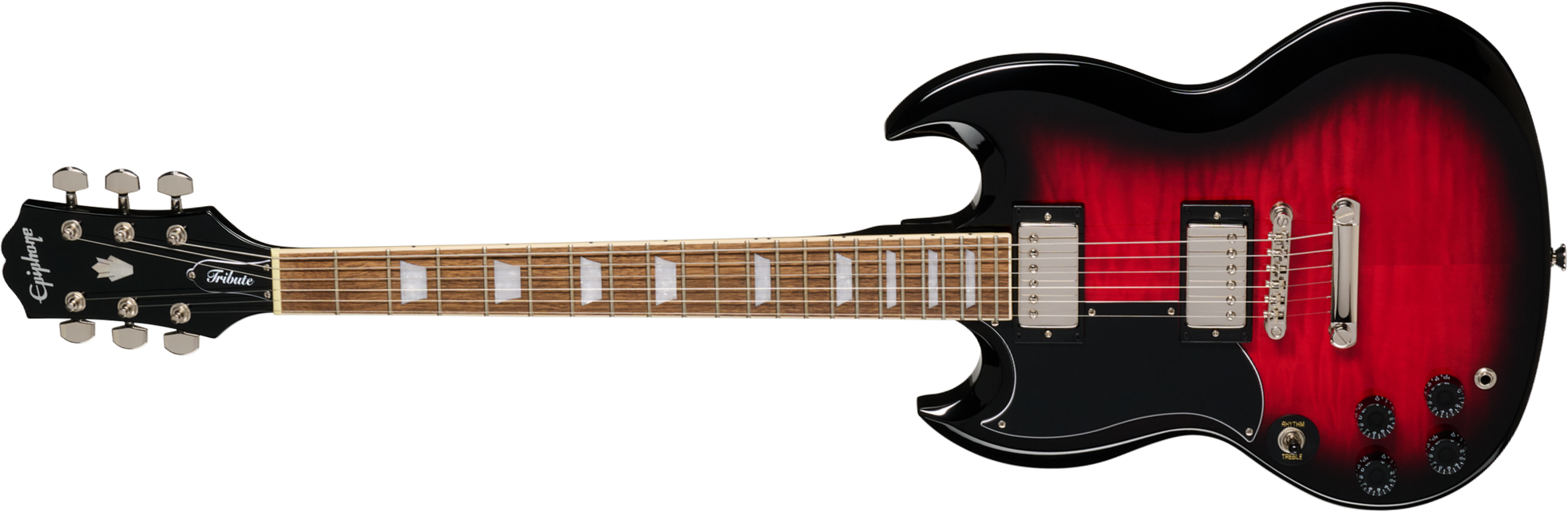 Epiphone Sg Tribute Plus Lh Gaucher Ibg 2h Ht Lau - Cherry Burst - Double cut electric guitar - Main picture