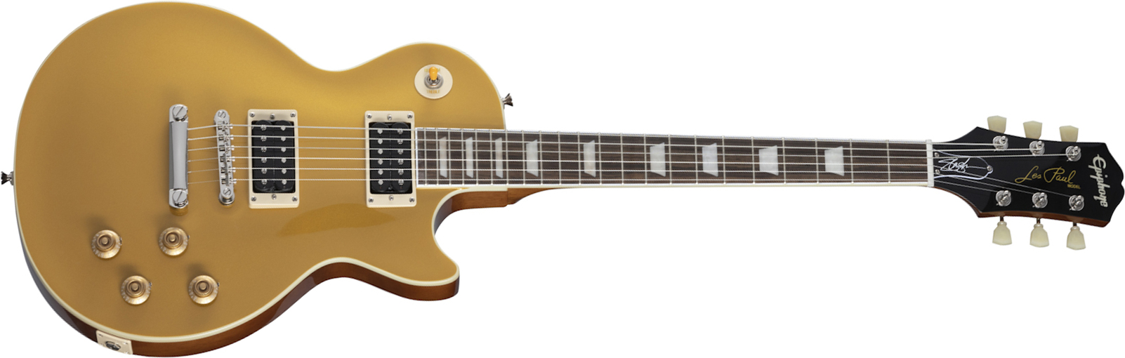 Epiphone Slash Les Paul Standard Goldtop Victoria Signature 2h Ht Lau +etui - Gold - Single cut electric guitar - Main picture