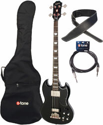 Electric bass set Epiphone EB-3 + bag + strap + jack - Ebony