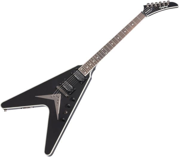 Signature electric guitar Epiphone Dave Mustaine Flying V Custom - Black metallic