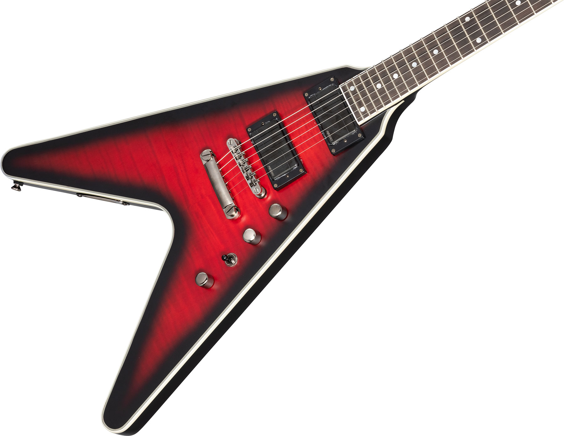 Epiphone Dave Mustaine Flying V Prophecy 2h Fishman Fluence Ht Eb - Aged Dark Red Burst - Metal electric guitar - Variation 3