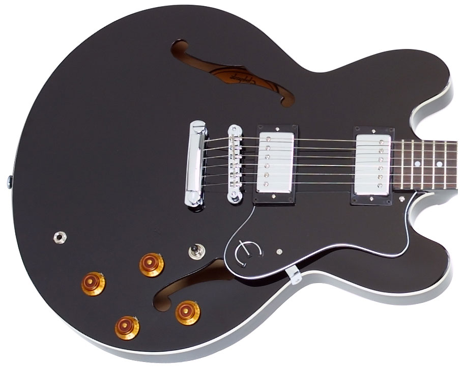 Epiphone Dot Ch - Ebony - Semi-hollow electric guitar - Variation 1